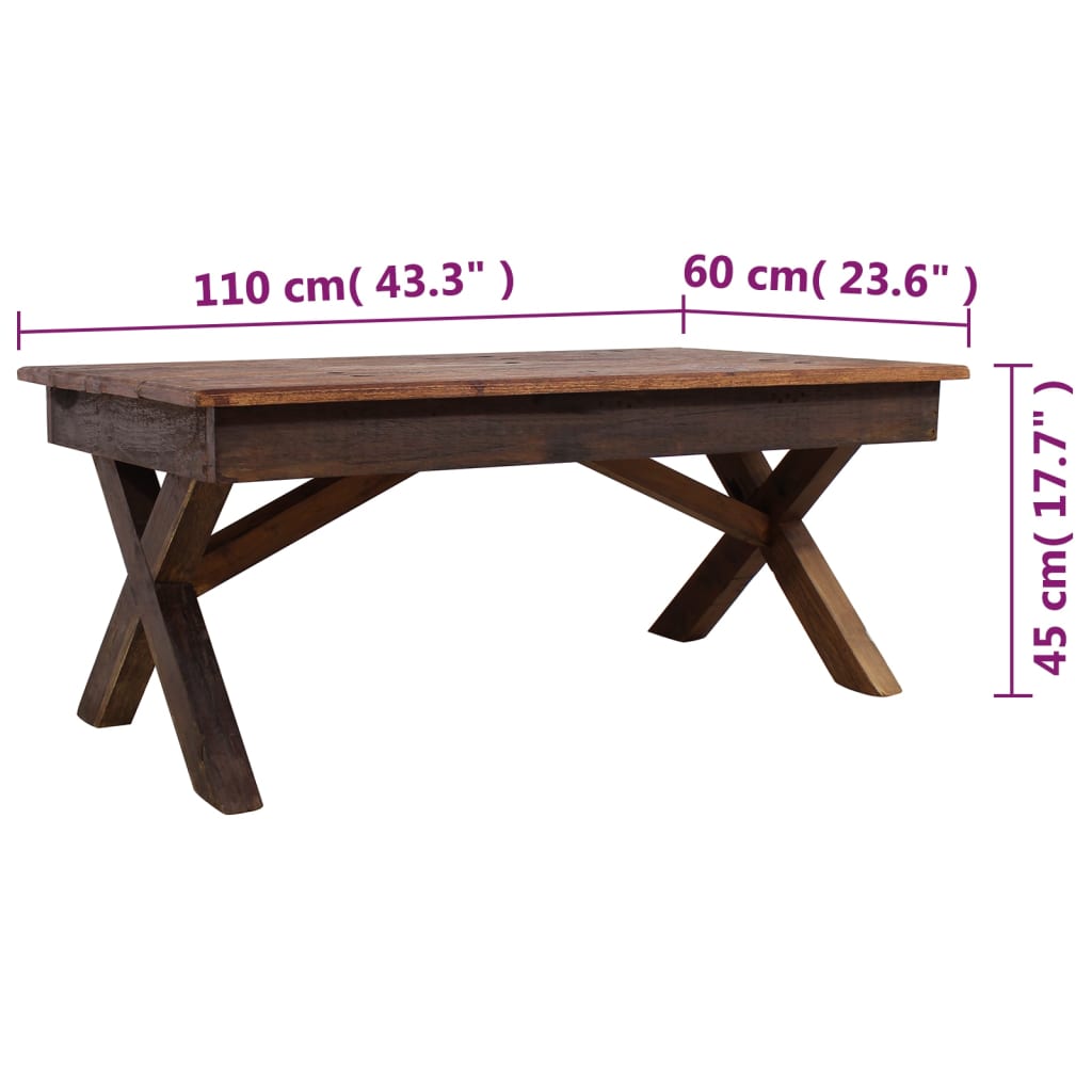 Τραπεζάκι Σαλονιού 110x60x45 εκ. από Μείγμα Ανακυκλωμένων Ξύλων - PAKOBAZAAR