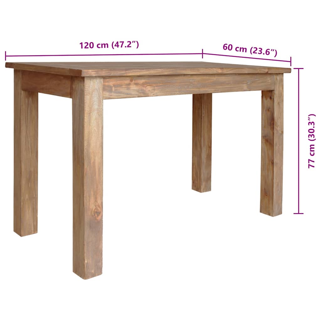 Τραπεζαρία 120 x 60 x 77 εκ. από Μασίφ Ξύλο Μαόνι - Pakobazaar