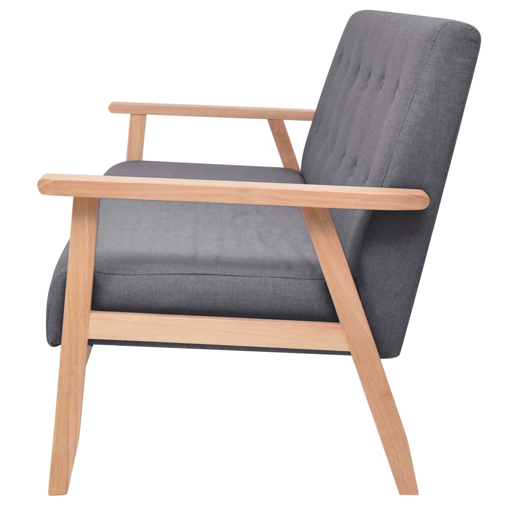 Καναπές Τριθέσιος Σκούρο Γκρι Υφασμάτινος - PAKOBAZAAR