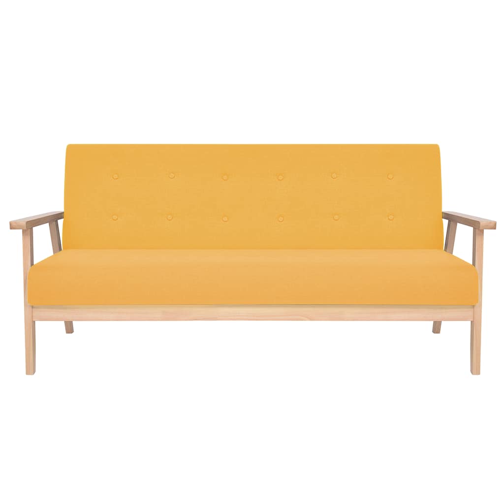 Καναπές Τριθέσιος Κίτρινος Υφασμάτινος - PAKOBAZAAR