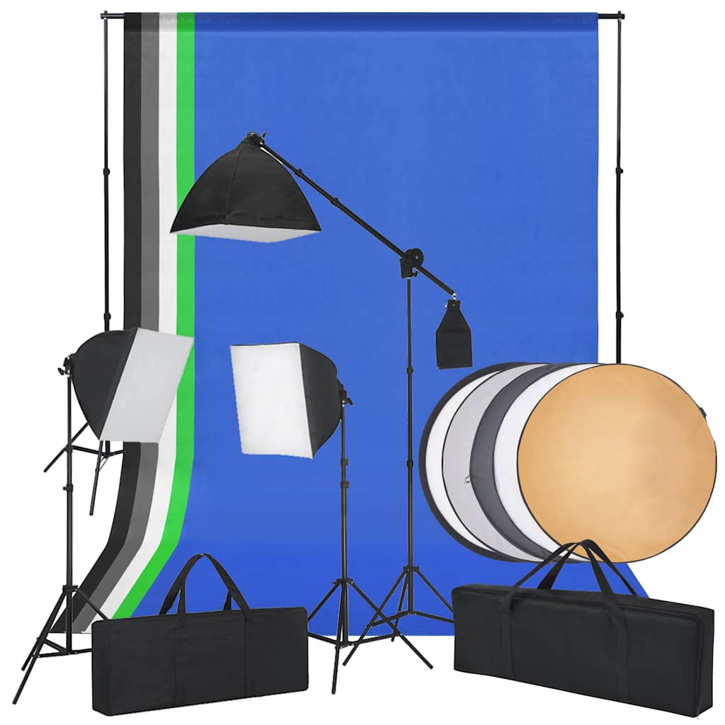 Κιτ Φωτισμού Στούντιο με Softbox, Φόντα και Ανακλαστήρα
