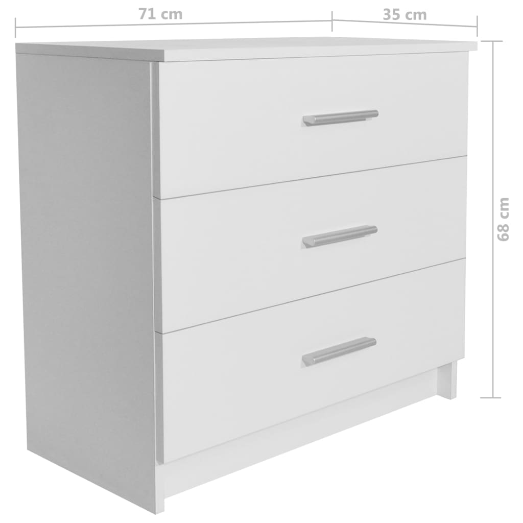 Συρταριέρα Λευκή 71 x 35 x 68 εκ. από Μοριοσανίδα