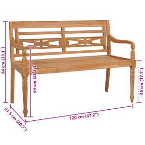 Παγκάκι Batavia 120 εκ. από Ξύλο Teak - Pakobazaar