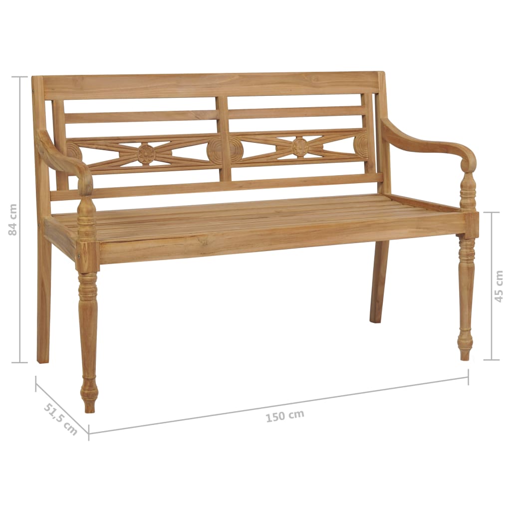 Παγκάκι Batavia 150 εκ. από Ξύλο Teak