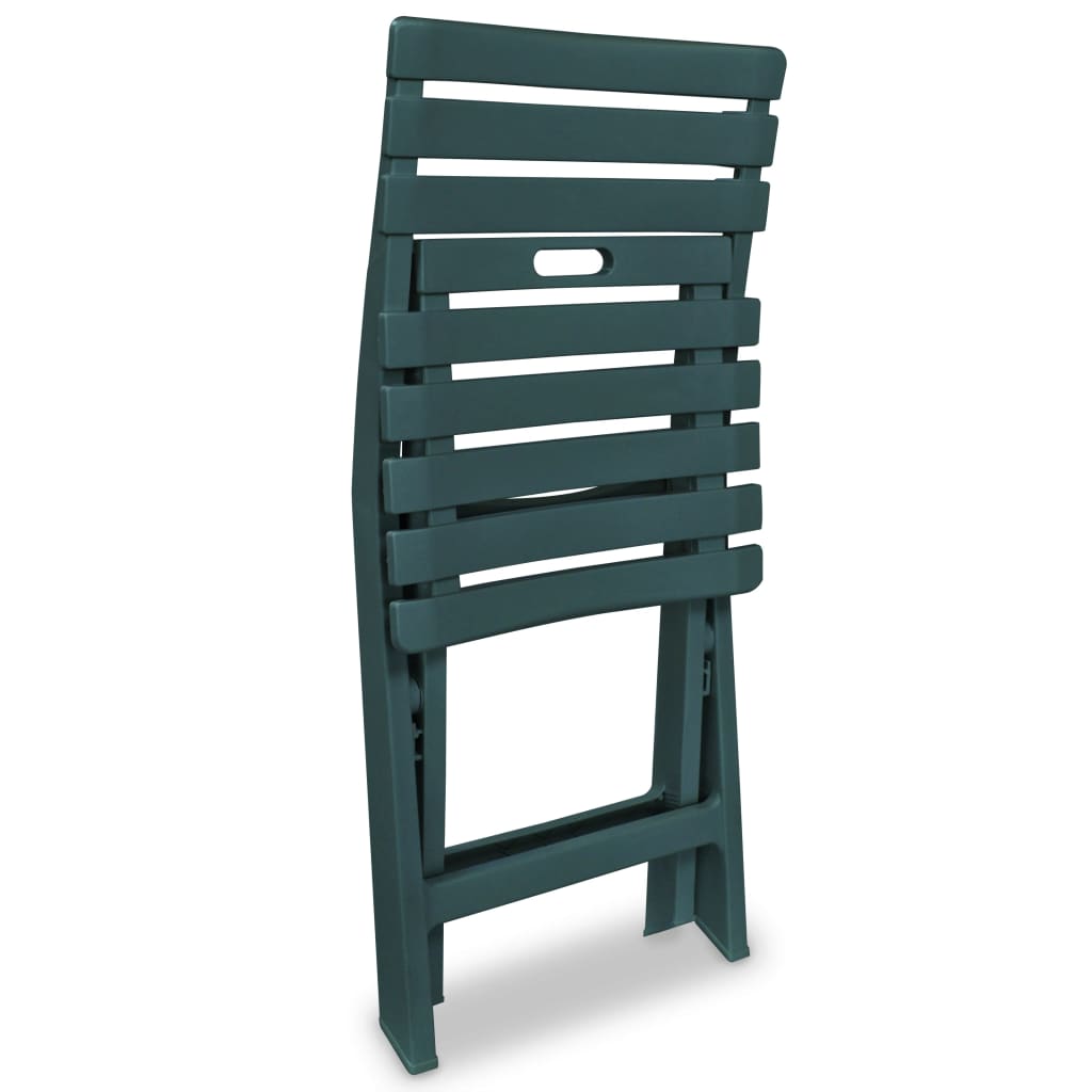 Σετ Επίπλων Bistro Πτυσσόμενο 3 Τεμαχίων Πράσινο Πλαστικό - Pakobazaar