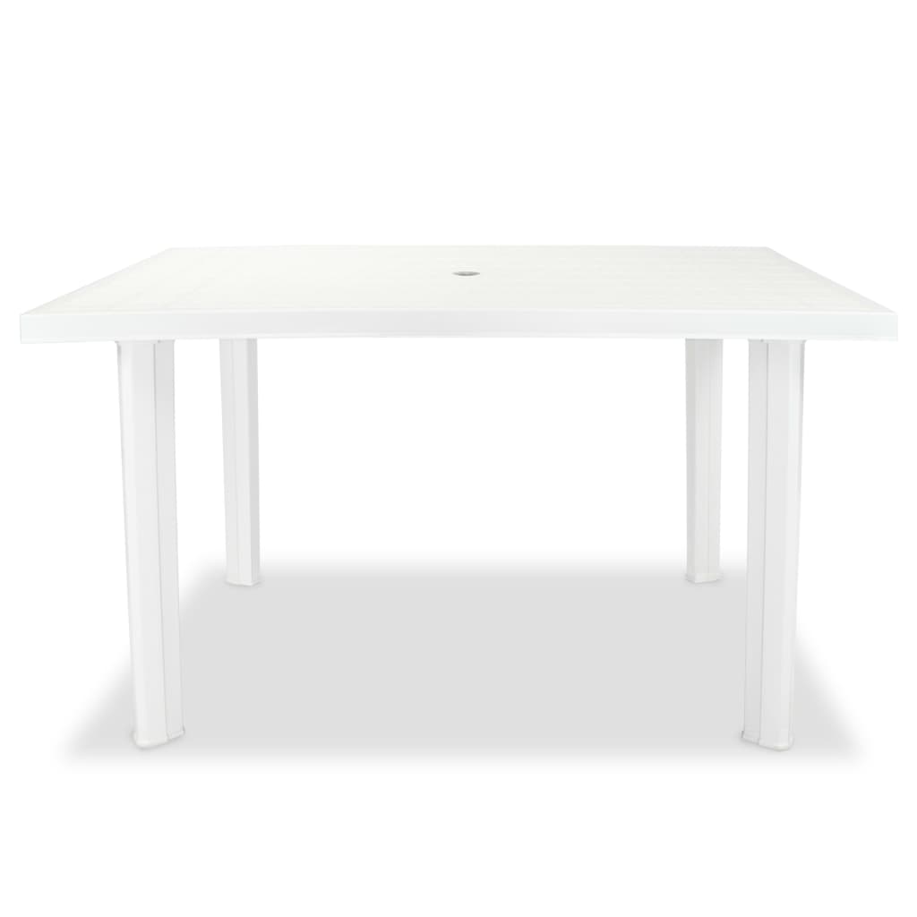 Τραπέζι Κήπου Λευκό 126 x 76 x 72 εκ. Πλαστικό - Pakobazaar