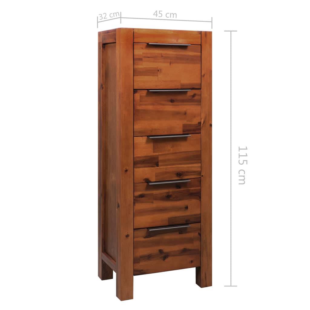 Συρταριέρα 45 x 32 x 115 εκ. από Μασίφ Ξύλο Ακακίας - Pakobazaar