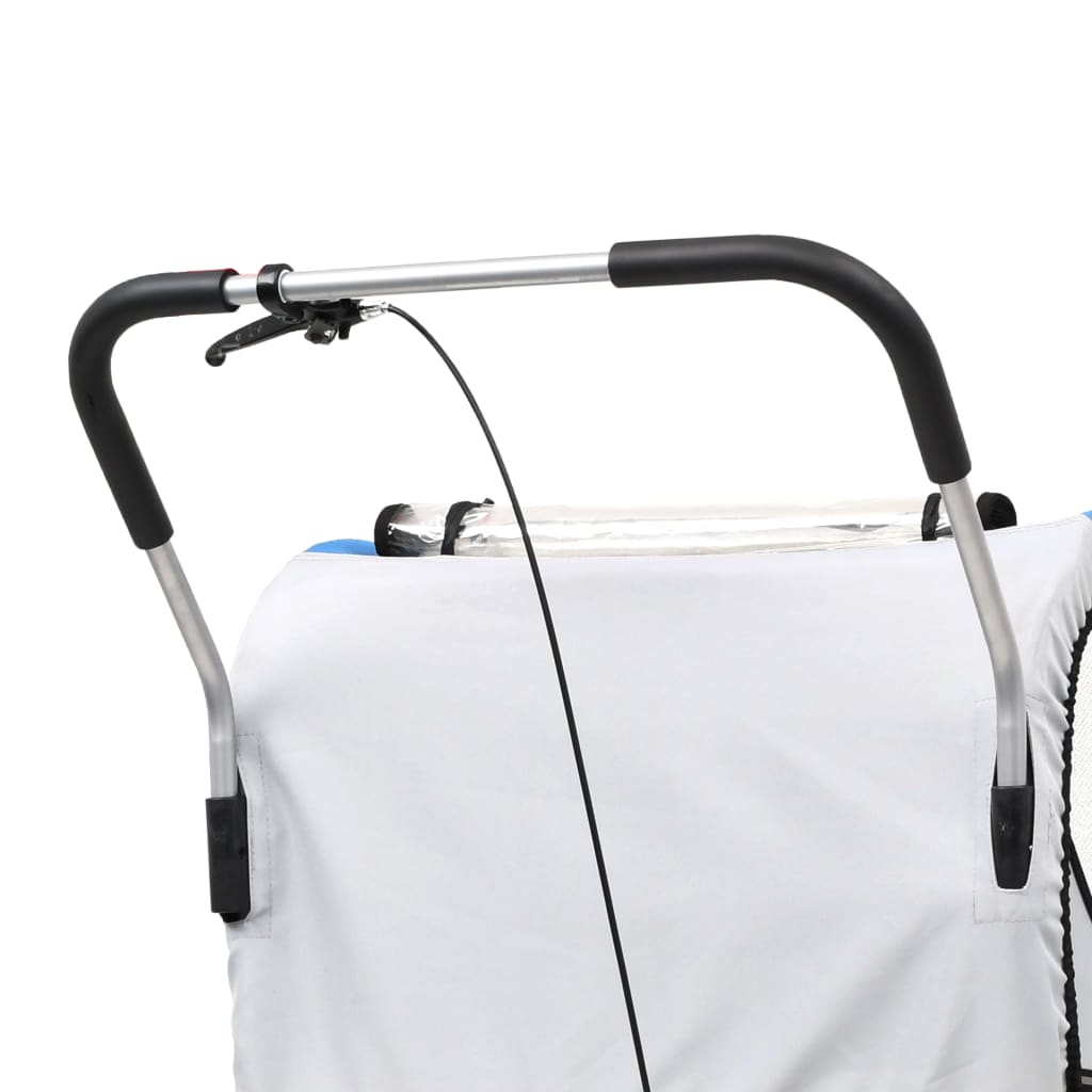 Τρέιλερ Ποδηλάτου Παιδιών & Καροτσάκι 2 σε 1 Μπλε και Γκρι - Pakobazaar