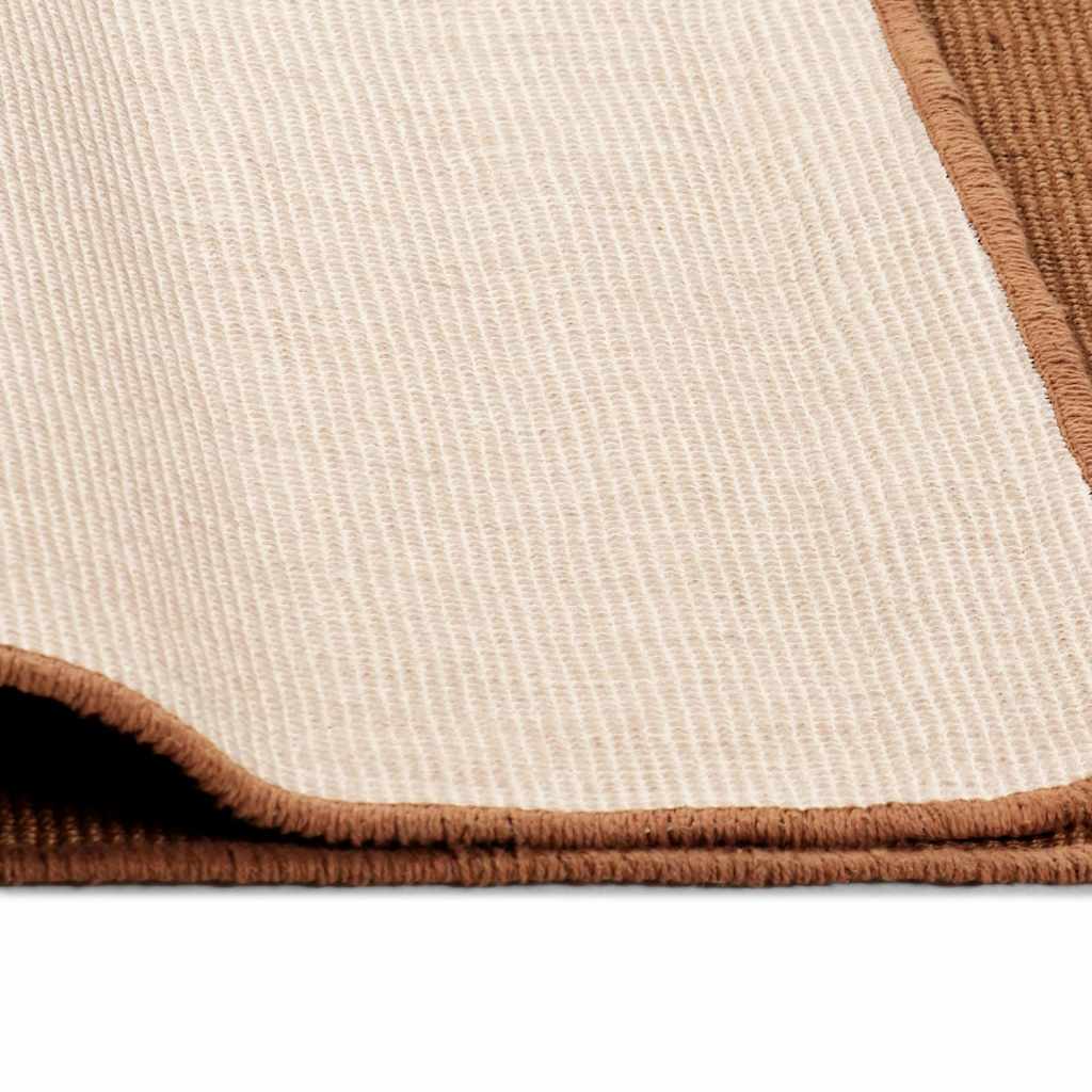Χαλί Καφέ 80 x 160 εκ. από Γιούτα με Υπόστρωμα από Λάτεξ