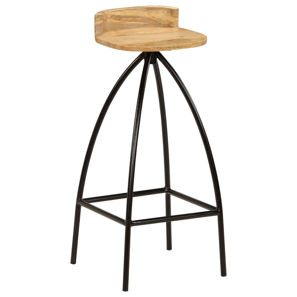 Σκαμπό Μπαρ 2 τεμ. από Μασίφ Ξύλο Μάνγκο - PAKOBAZAAR