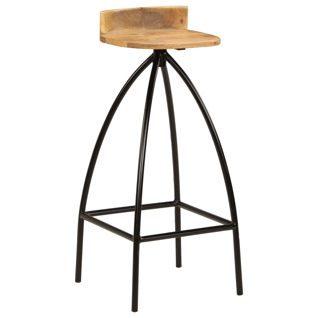 Σκαμπό Μπαρ 2 τεμ. από Μασίφ Ξύλο Μάνγκο - PAKOBAZAAR