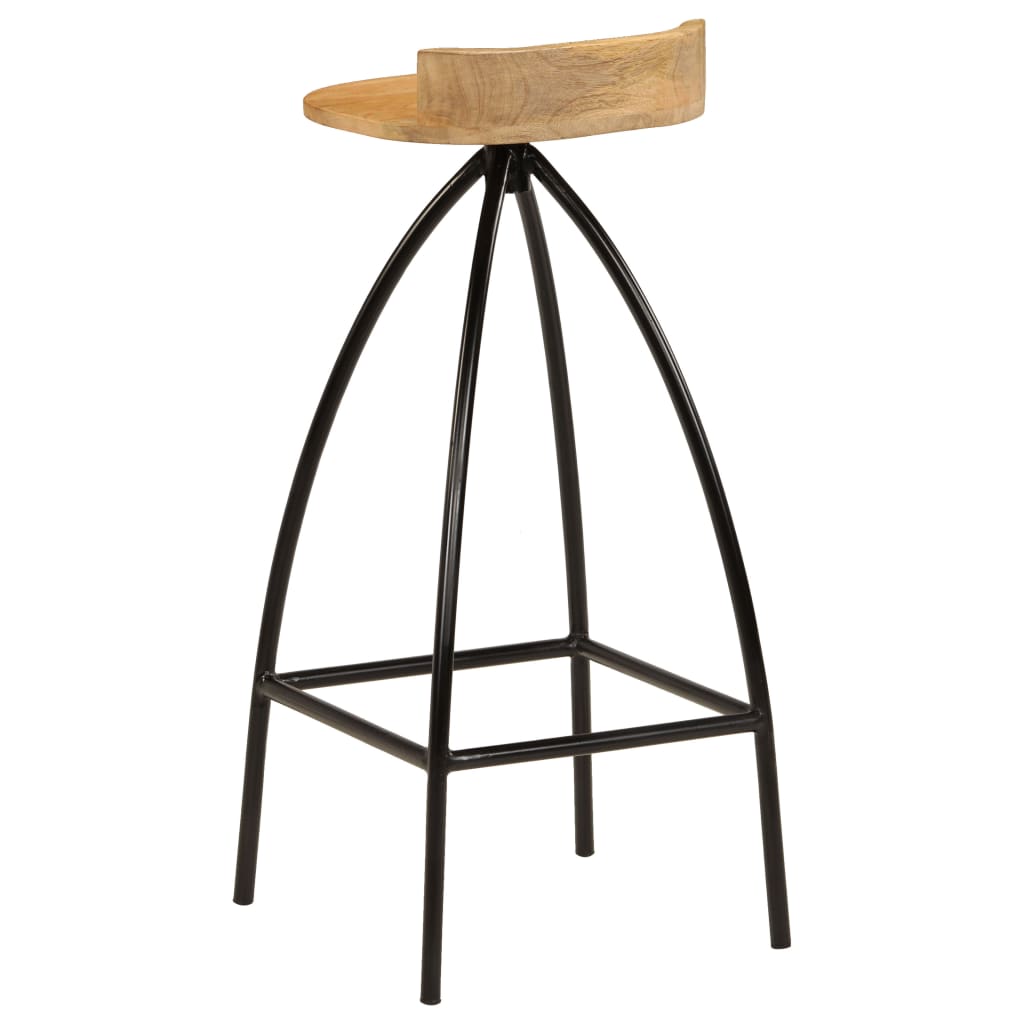 Σκαμπό Μπαρ 2 τεμ. από Μασίφ Ξύλο Μάνγκο - PAKOBAZAAR