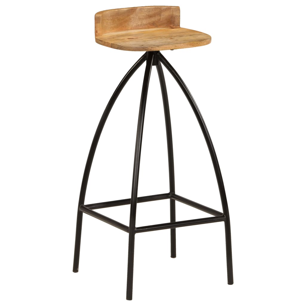 Σκαμπό Μπαρ 2 τεμ. από Μασίφ Ξύλο Μάνγκο - PAKOBAZAAR