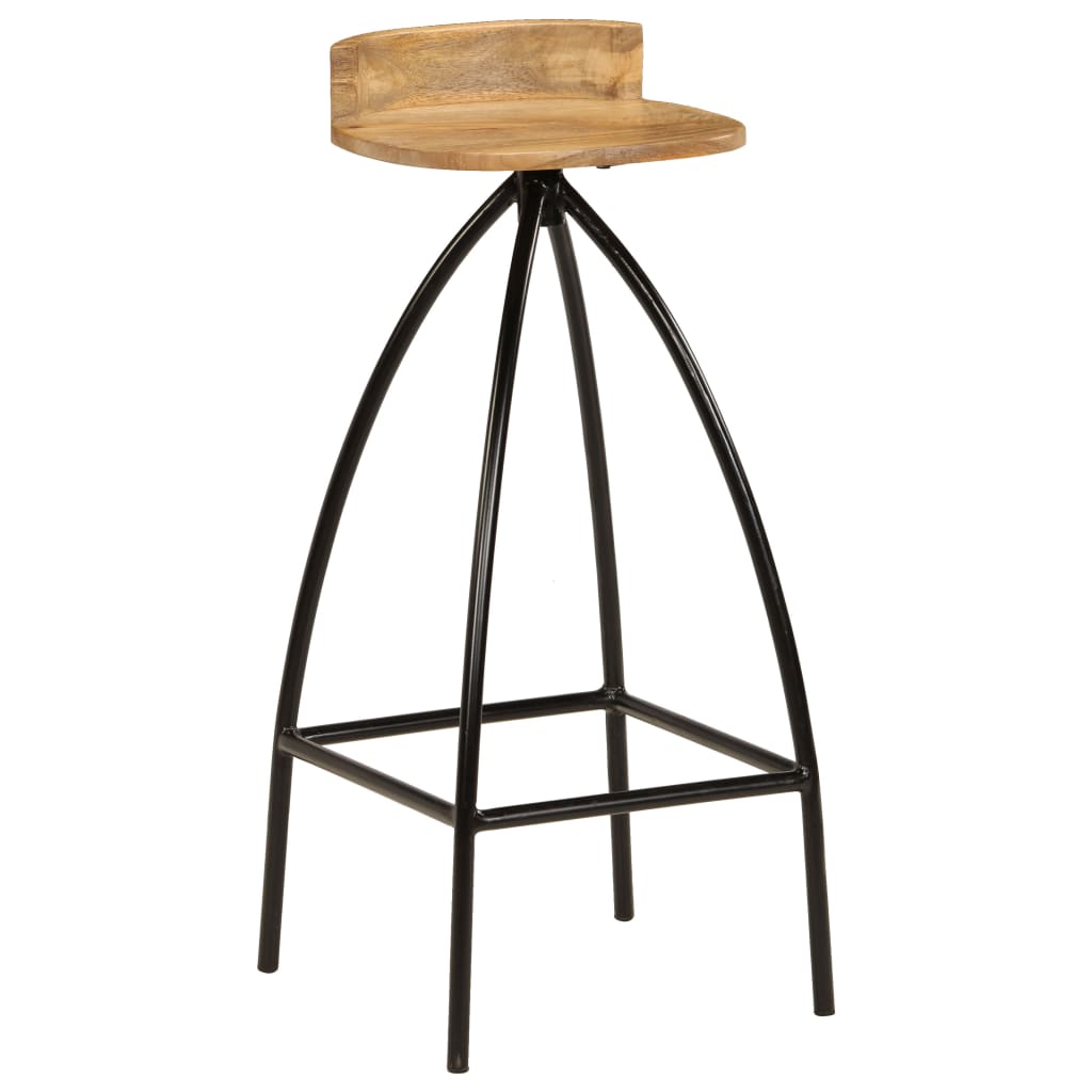 Σκαμπό Μπαρ 2 τεμ. από Μασίφ Ξύλο Μάνγκο - PAKOBAZAAR