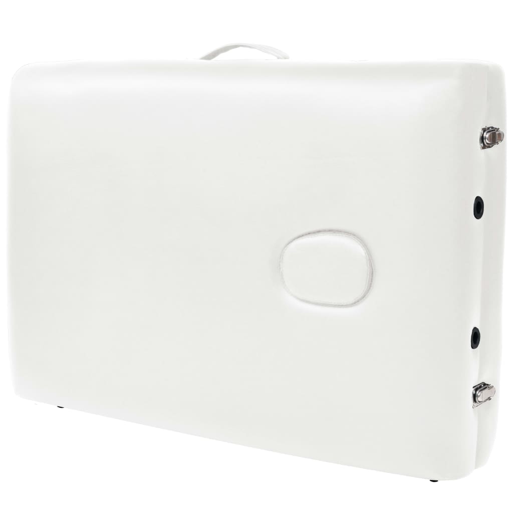 Κρεβάτι Μασάζ 2 Θέσεων Πτυσσόμενο Λευκό με Πάχος 10 εκ. - Pakobazaar