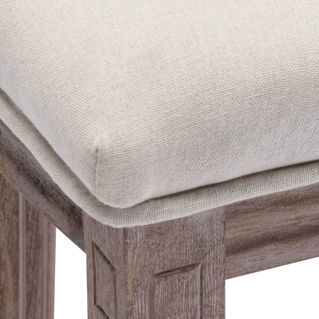 Σκαμπό Μπαρ 2 τεμ. Λευκά από Λινό Ύφασμα - PAKOBAZAAR