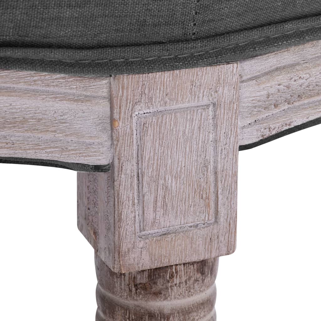 Ταμπουρέ Σκούρο Γκρι 150 x 40 x 48 εκ. από Λινό και Μασίφ Ξύλο - PAKOBAZAAR