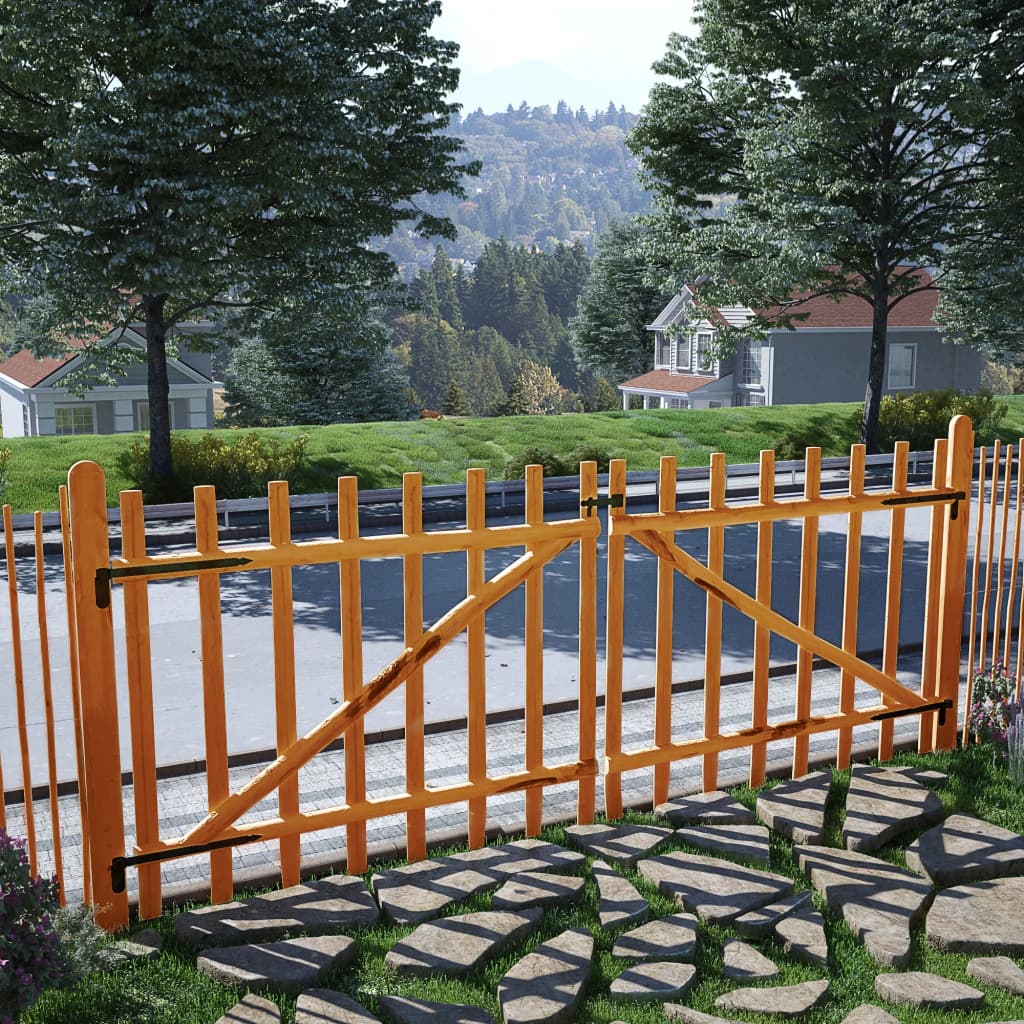 Πόρτα Φράχτη Διπλή 300 x 120εκ από Εμποτισμένο Ξύλο Φουντουκιάς - Pakobazaar