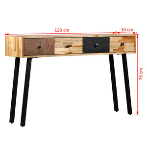 Τραπέζι Κονσόλα 120 x 30 x 76 εκ. Μασίφ Ανακυκλωμένο Ξύλο Teak - PAKOBAZAAR