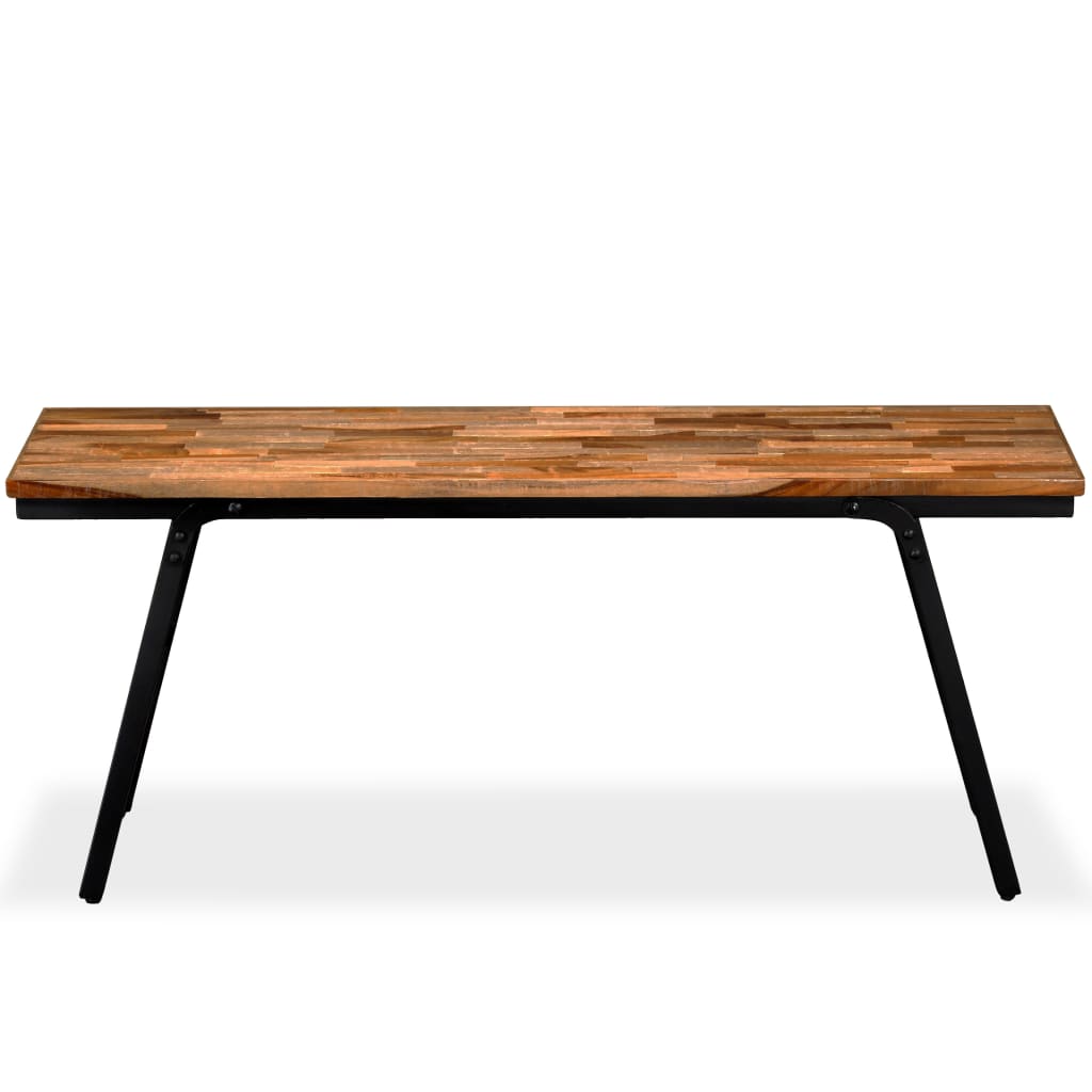Πάγκος 110 x 35 x 45 εκ. από Ανακυκλωμένο Ξύλο Teak και Ατσάλι