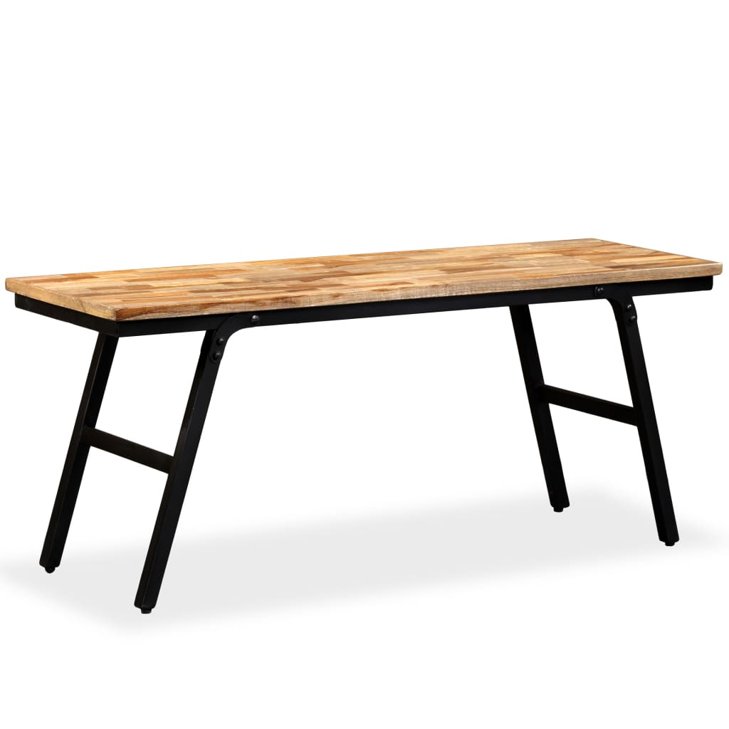 Πάγκος 110 x 35 x 45 εκ. από Ανακυκλωμένο Ξύλο Teak και Ατσάλι