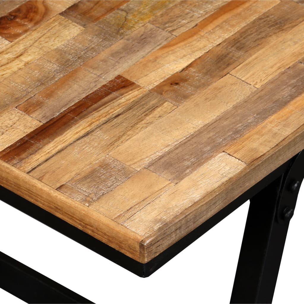 Πάγκος 110 x 35 x 45 εκ. από Ανακυκλωμένο Ξύλο Teak και Ατσάλι