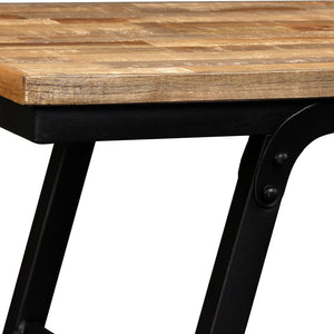Πάγκος 110 x 35 x 45 εκ. από Ανακυκλωμένο Ξύλο Teak και Ατσάλι