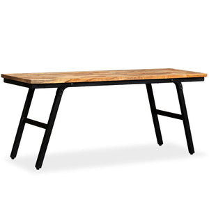 Πάγκος 110 x 35 x 45 εκ. από Ανακυκλωμένο Ξύλο Teak και Ατσάλι