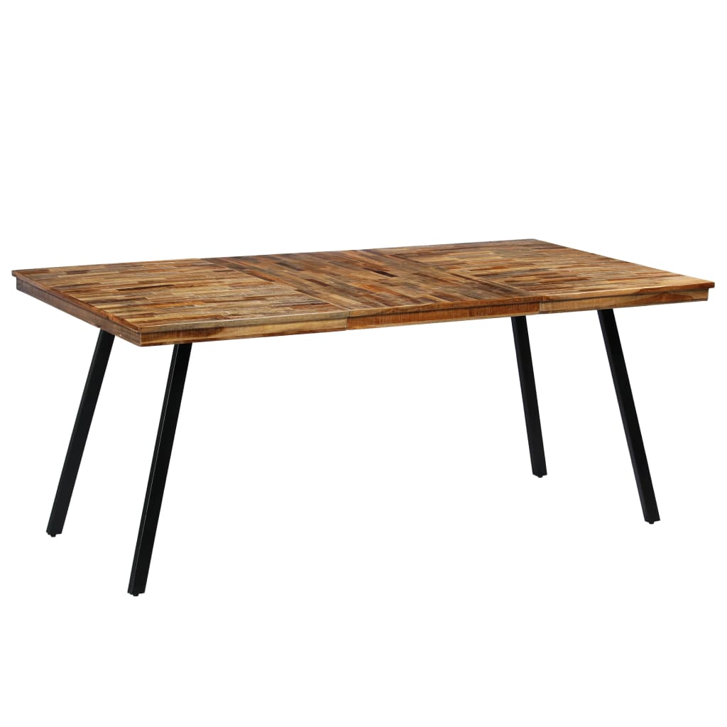 Τραπεζαρία 180x90x76 εκ. από Ανακυκλωμένο Ξύλο Teak και Ατσάλι - PAKOBAZAAR