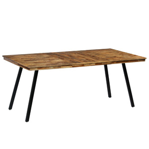 Τραπεζαρία 180x90x76 εκ. από Ανακυκλωμένο Ξύλο Teak και Ατσάλι - PAKOBAZAAR