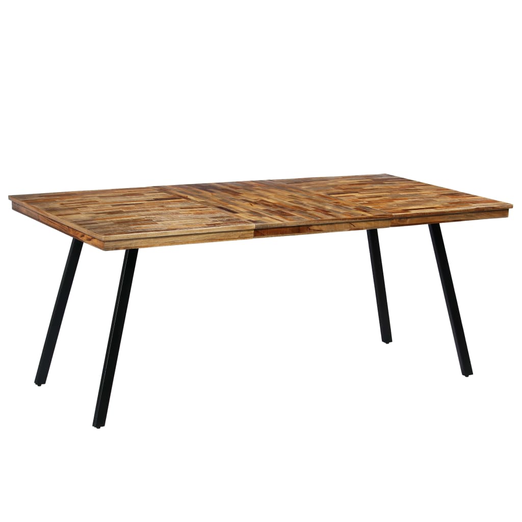 Τραπεζαρία 180x90x76 εκ. από Ανακυκλωμένο Ξύλο Teak και Ατσάλι - PAKOBAZAAR
