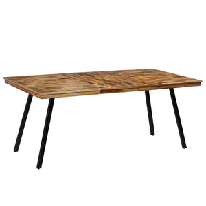Τραπεζαρία 180x90x76 εκ. από Ανακυκλωμένο Ξύλο Teak και Ατσάλι - PAKOBAZAAR