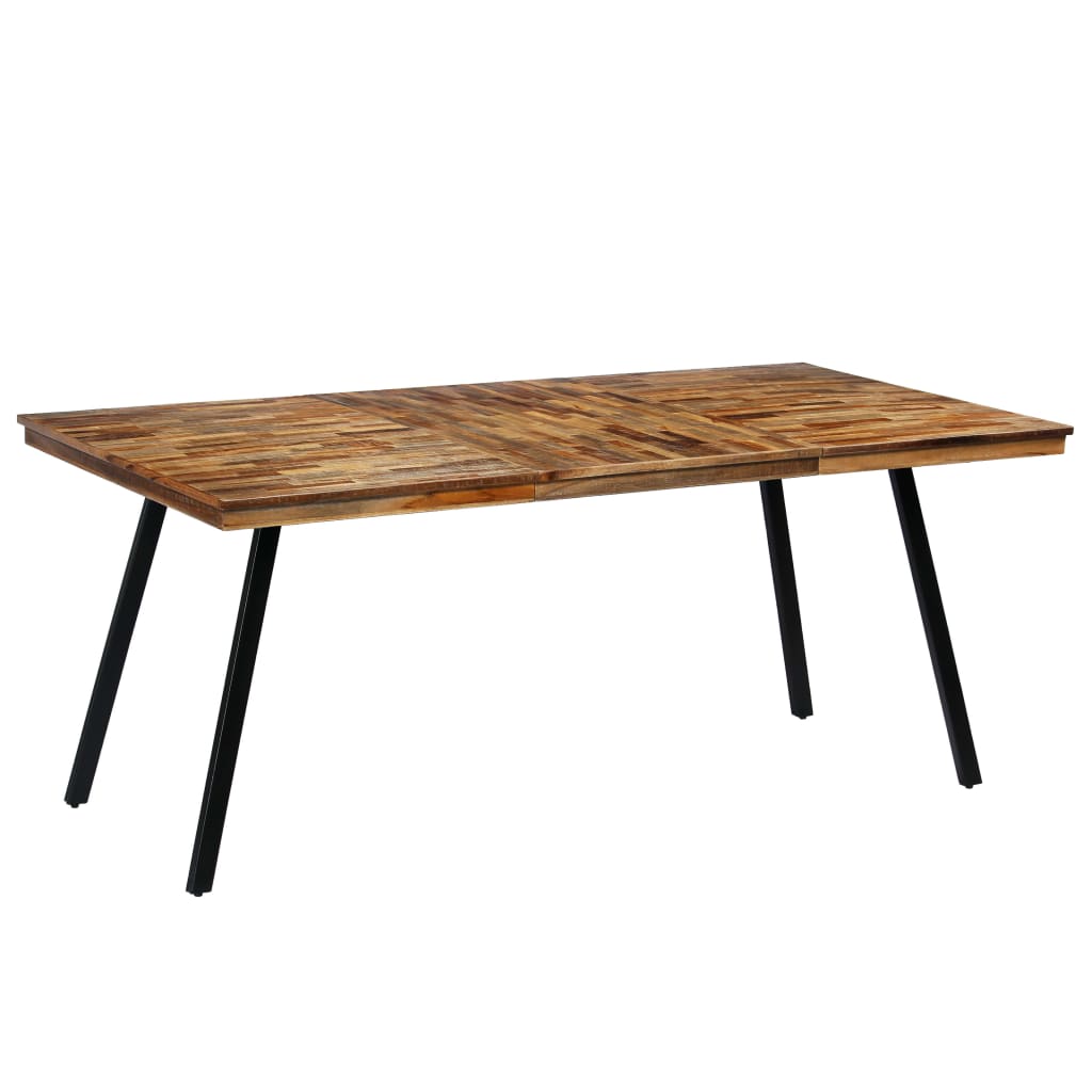 Τραπεζαρία 180x90x76 εκ. από Ανακυκλωμένο Ξύλο Teak και Ατσάλι - PAKOBAZAAR