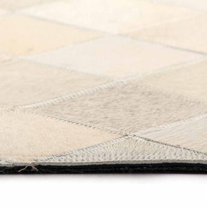 Χαλί Patchwork Ρόμβοι Γκρι 160 x 230 εκ. από Γνήσιο Δέρμα