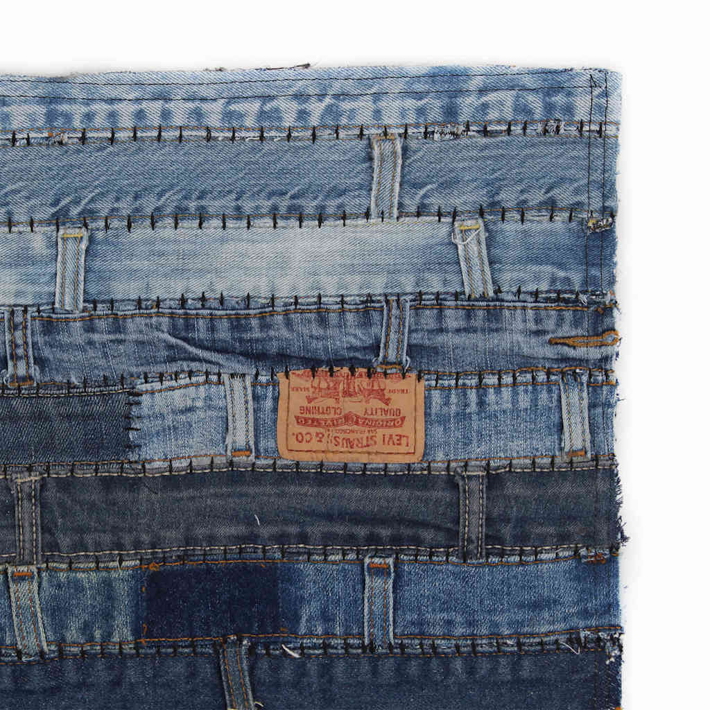 Χαλί Patchwork με Κομμάτια Μέσης από Τζιν Denim Μπλε 120x170 εκ