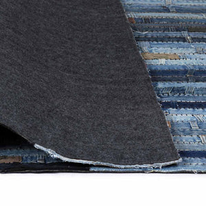 Χαλί Patchwork με Κομμάτια Μέσης από Τζιν Denim Μπλε 120x170 εκ