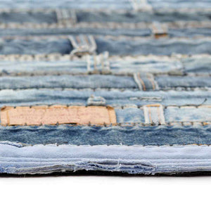 Χαλί Patchwork με Κομμάτια Μέσης από Τζιν Denim Μπλε 120x170 εκ