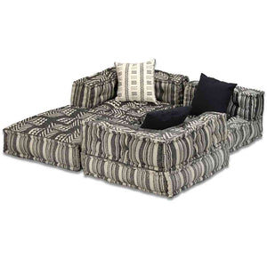 Κάθισμα - Πουφ Τριθέσιο Αρθρωτό Ριγέ Υφασμάτινο