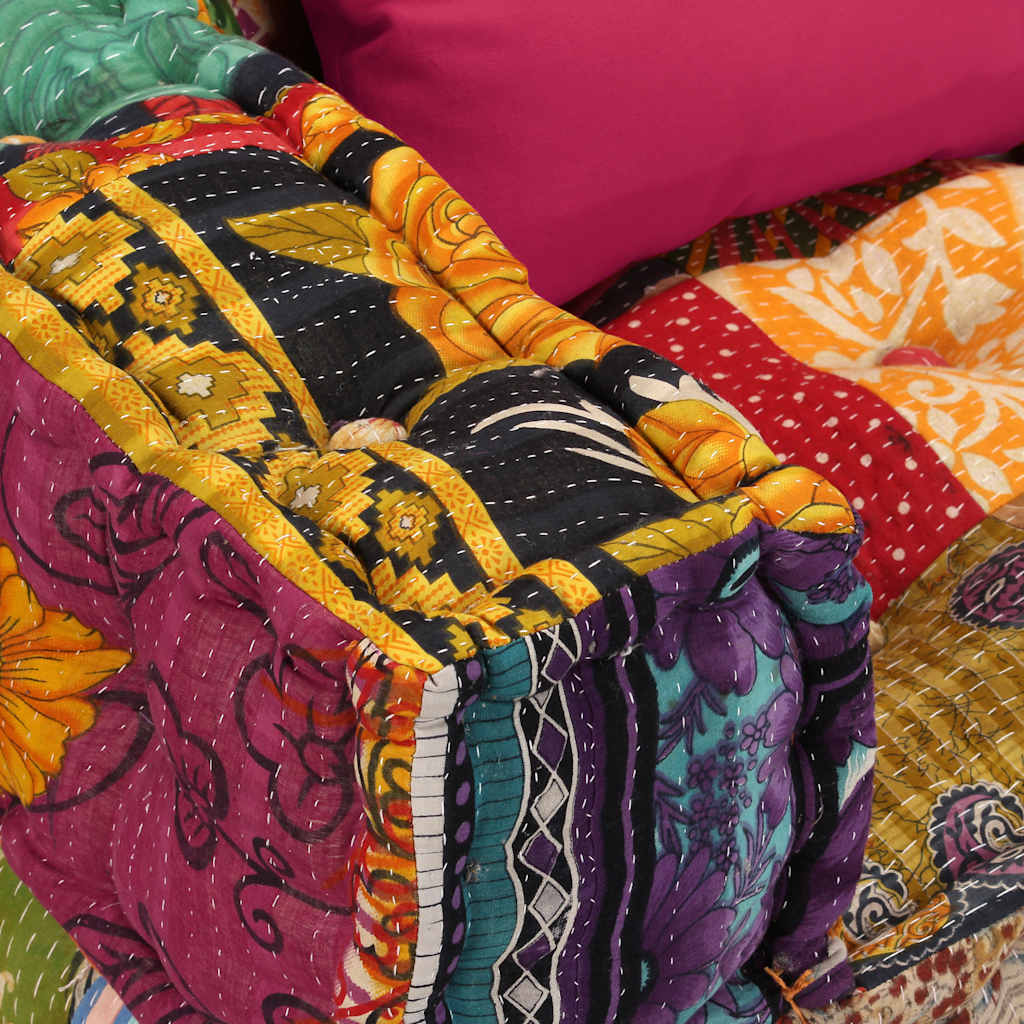 Κάθισμα - Πουφ Τετραθέσιο Αρθρωτό Patchwork Υφασμάτινο - PAKOBAZAAR