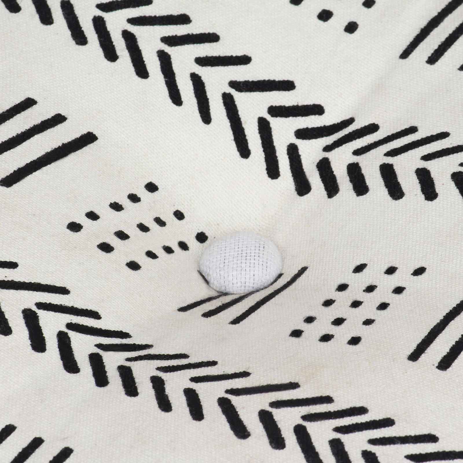 Πουφ Γεωμετρικό Γκρι και Λευκό 40 x 40 x 40 cm ύφασμα - PAKOBAZAAR