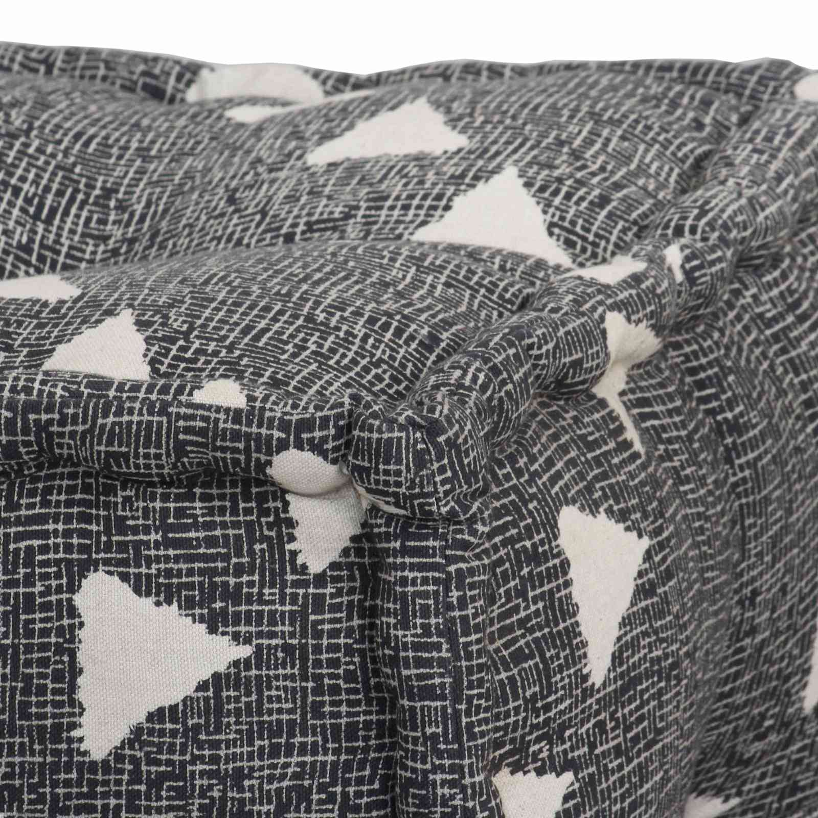 Πουφ Γεωμετρικό Γκρι και Λευκό 40 x 40 x 40 cm ύφασμα - PAKOBAZAAR