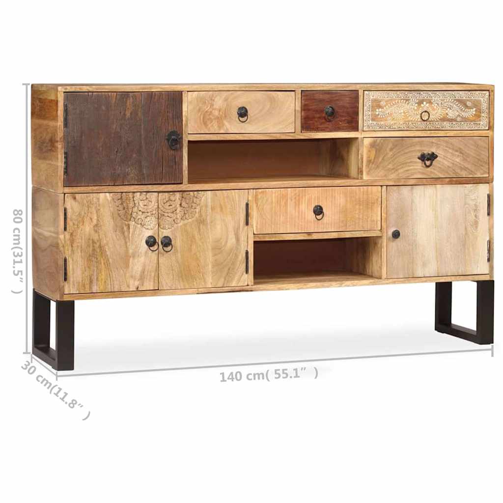 Μπουφές 140 x 30 x 80 εκ. από Μασίφ Ξύλο Μάνγκο