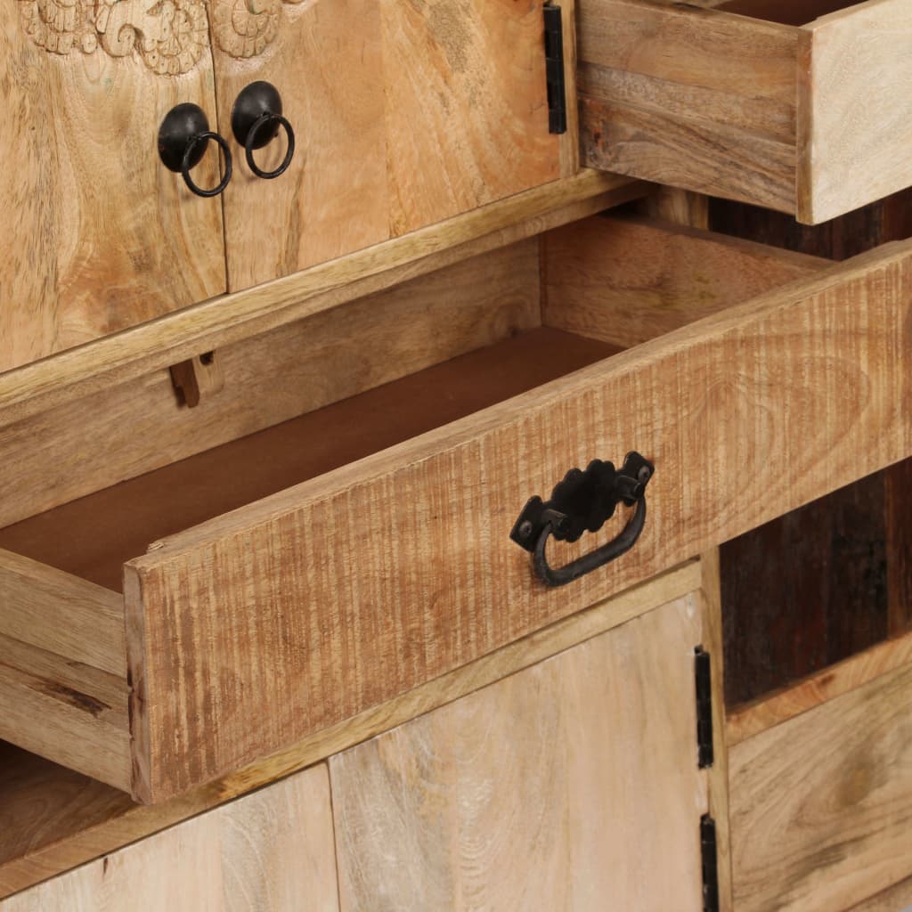 Μπουφές Ψηλός 100 x 30 x 130 εκ. από Μασίφ Ξύλο Μάνγκο