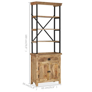 Βιβλιοθήκη με Ντουλάπι 65 x 30 x 180 εκ. από Μασίφ Ξύλο Μάνγκο - Pakobazaar