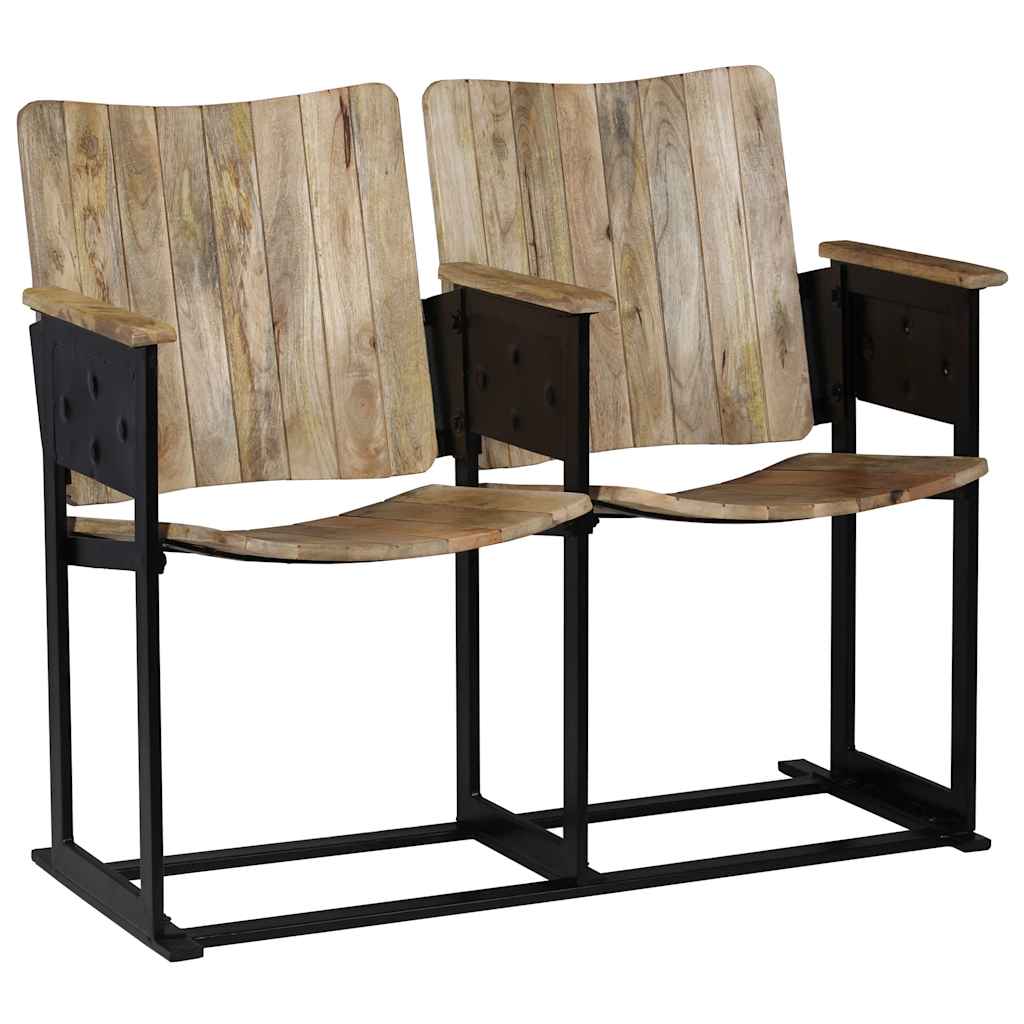 Διθέσιο Κάθισμα από Μασίφ Ξύλο Μάνγκο και Ατσάλι - PAKOBAZAAR