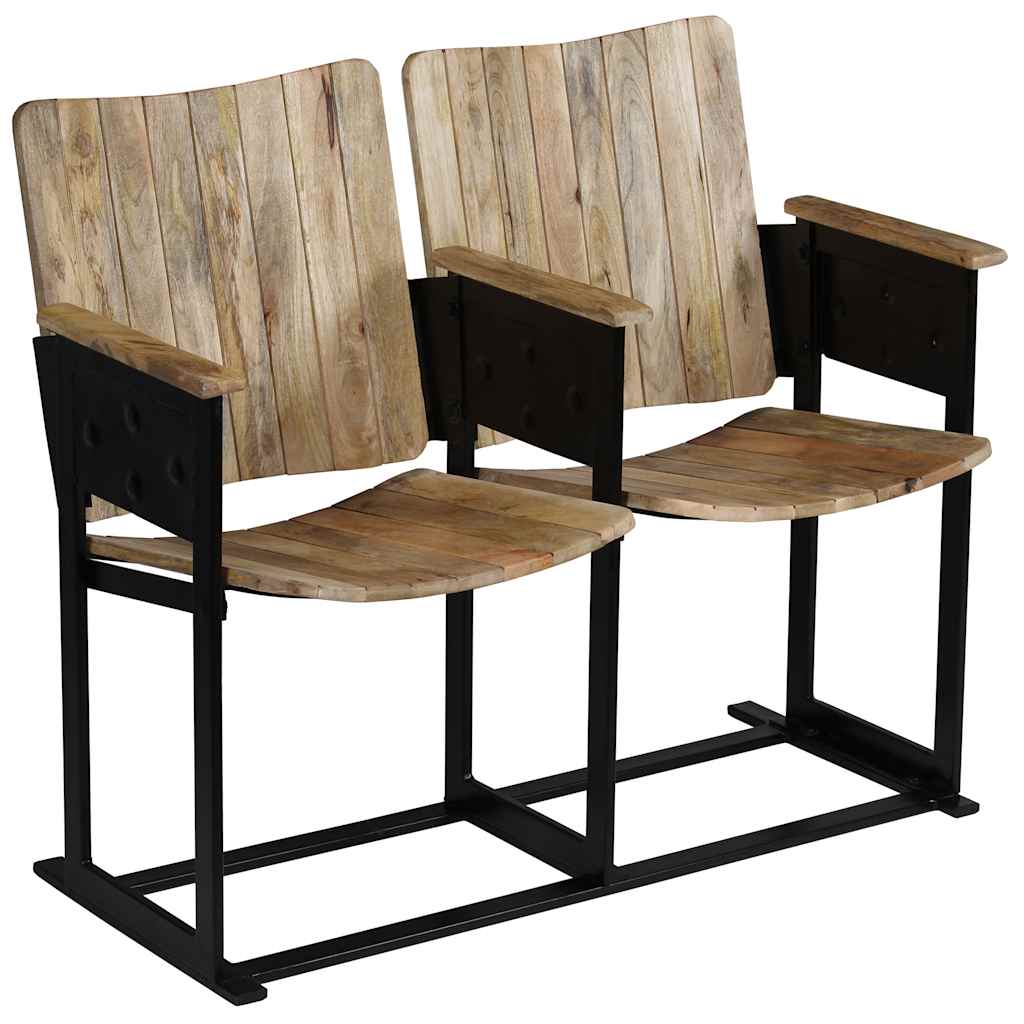 Διθέσιο Κάθισμα από Μασίφ Ξύλο Μάνγκο και Ατσάλι - PAKOBAZAAR