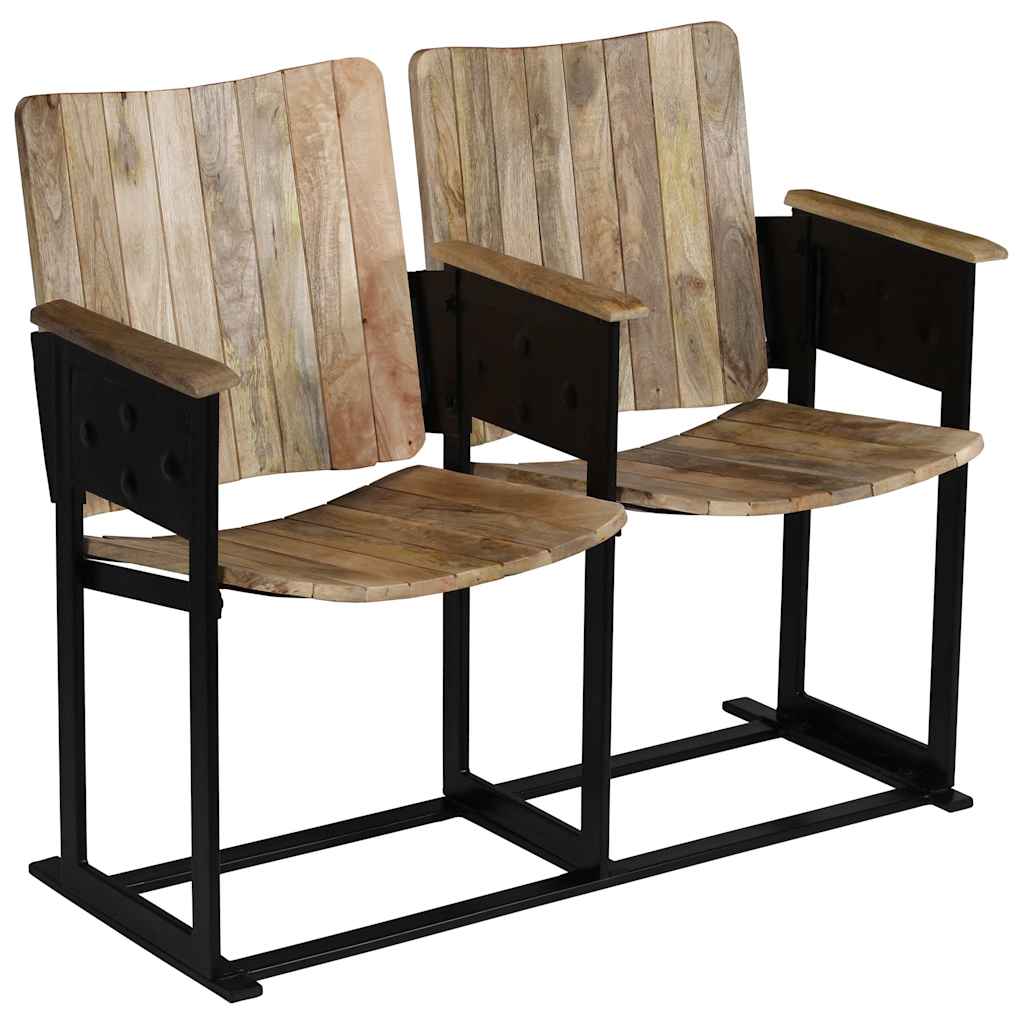 Διθέσιο Κάθισμα από Μασίφ Ξύλο Μάνγκο και Ατσάλι - PAKOBAZAAR