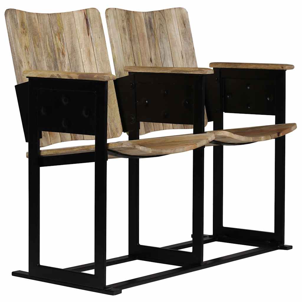 Διθέσιο Κάθισμα από Μασίφ Ξύλο Μάνγκο και Ατσάλι - PAKOBAZAAR