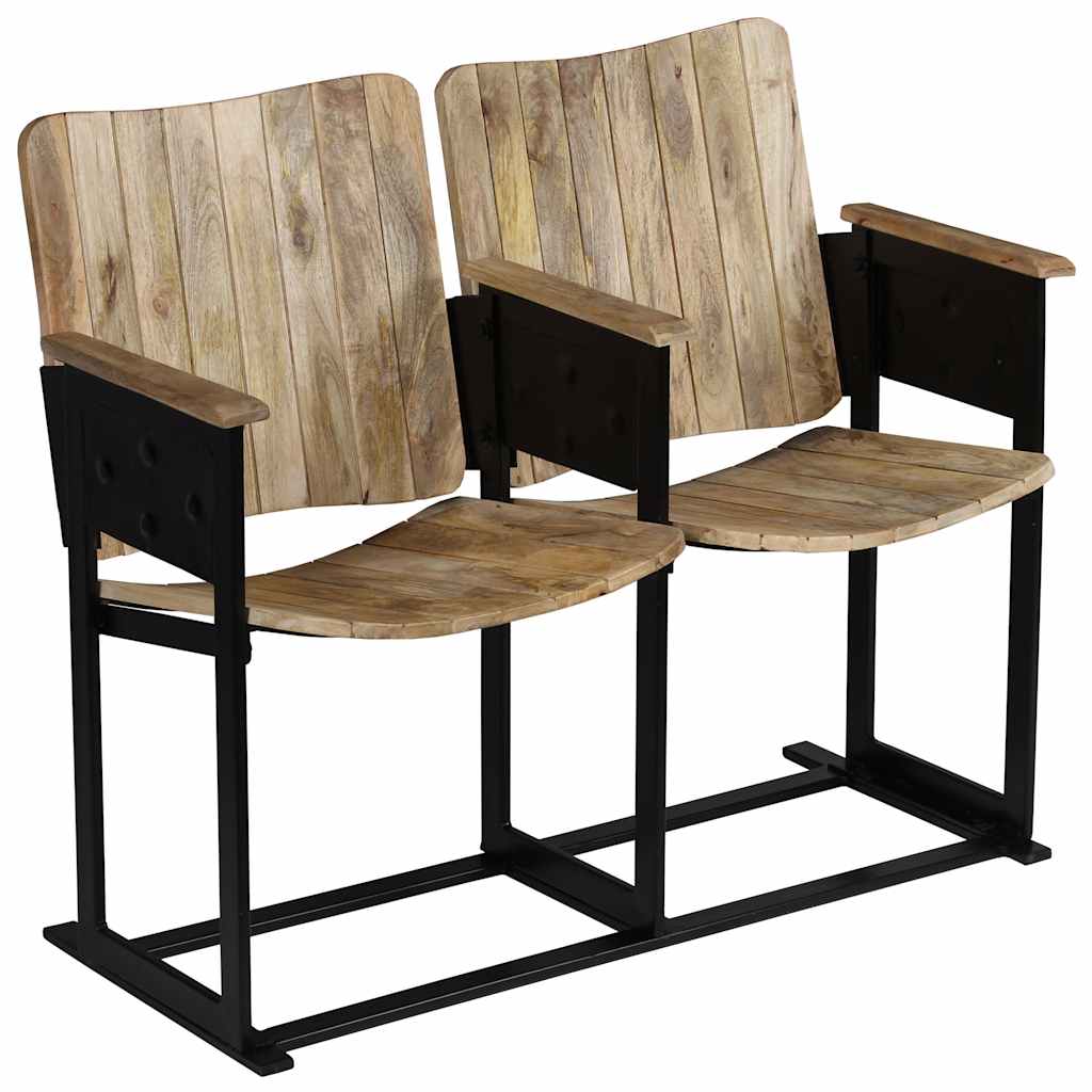 Διθέσιο Κάθισμα από Μασίφ Ξύλο Μάνγκο και Ατσάλι - PAKOBAZAAR