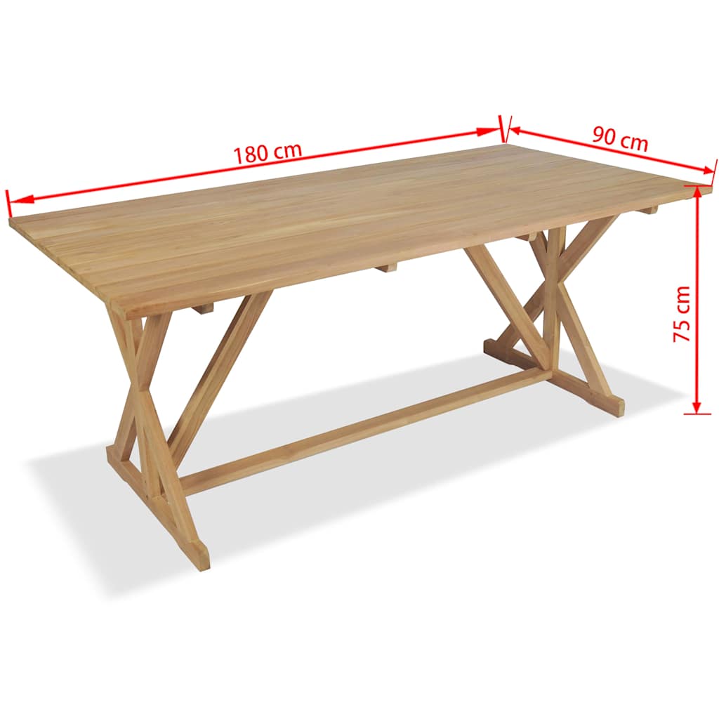 Τραπεζαρία Καφέ 180 x 90 x 75 cm Στερεό Ξύλο Τίκ
